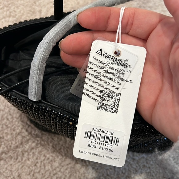 NWT! Black rhinestone evening bag - Picture 3 of 11
